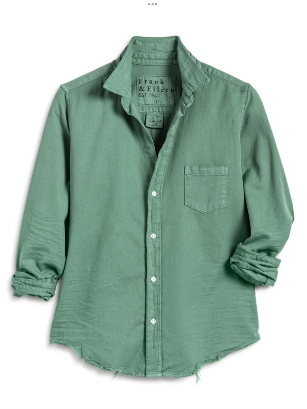 FRANK & EILEEN BARRY WOVEN BUTTON UP HUNTER GREEN